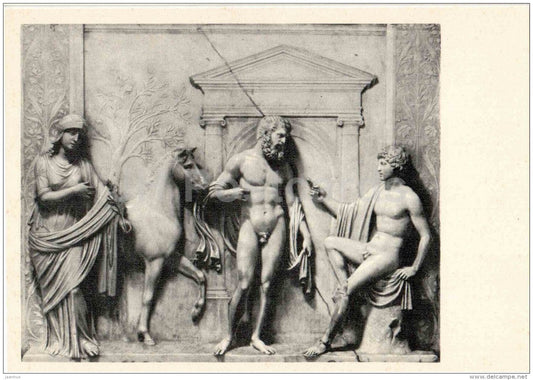 sculpture by Antonia Lombardi - The dispute of Athena and Poseidon - italian art - unused - JH Postcards
