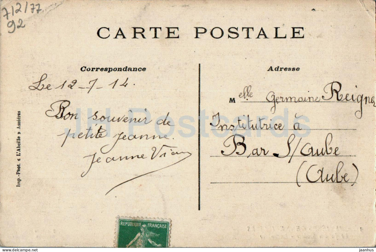 Asnieres Gennevilliers - Le Jardin Modele - La Source - 33 - alte Postkarte - 1914 - Frankreich - gebraucht 