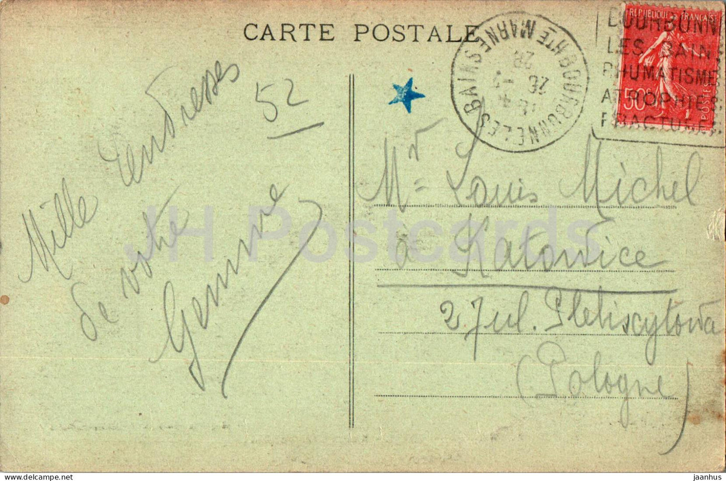 Bourbonne les Bains - Ruines Gallo Romaines - carte postale ancienne - 1928 - France - occasion 