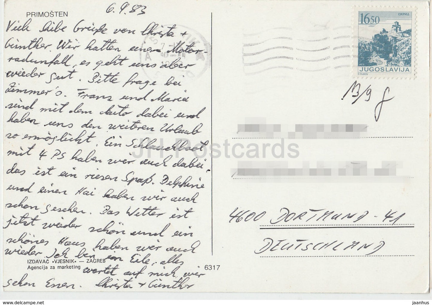 Primosten - Altstadt - Autos - Pool - Multiview - 1983 Kroatien - Jugoslawien - gebraucht