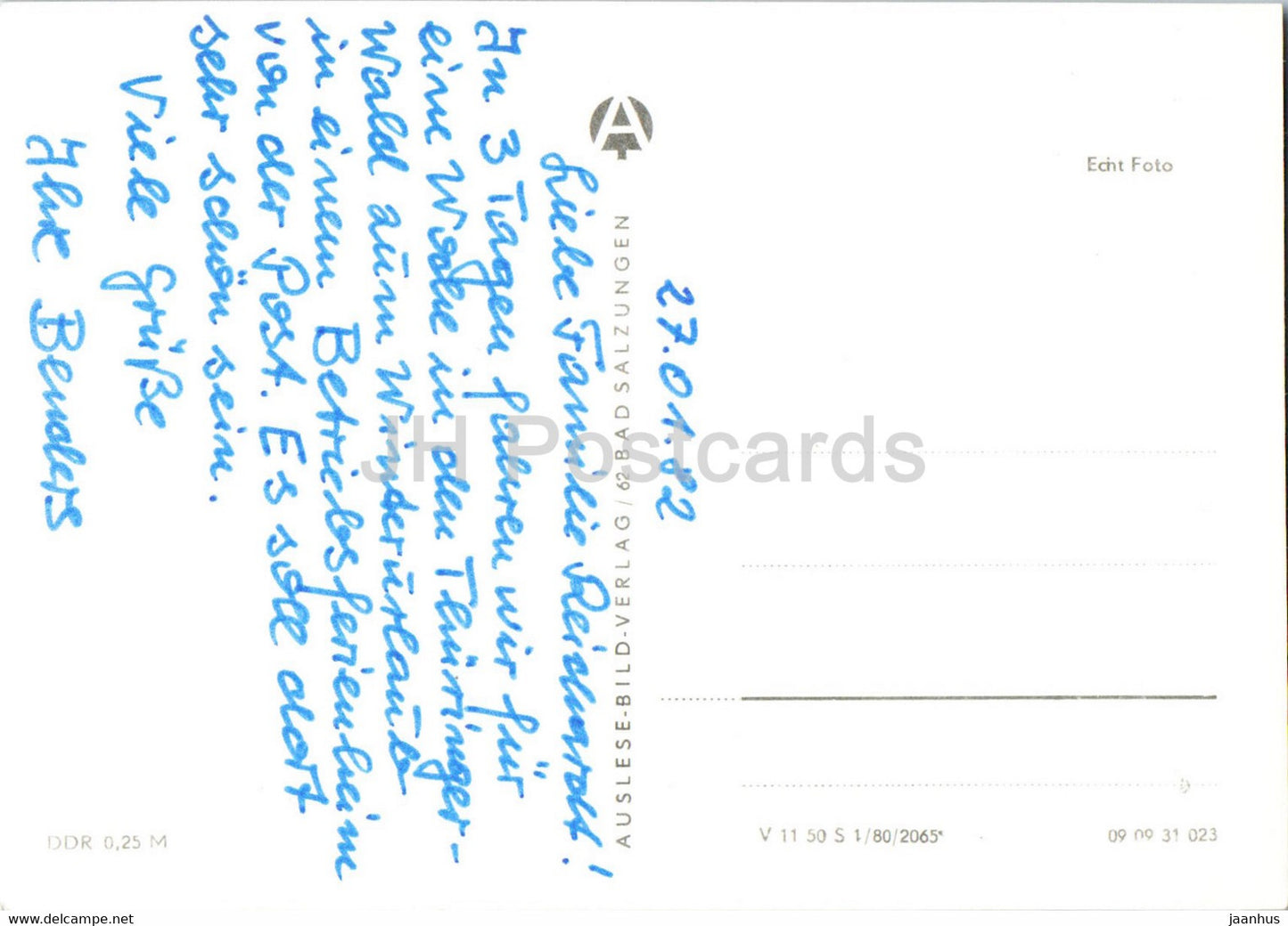 Weimar - Goethehaus - Schillerhaus - Herderdenkmal - Schlossturm im Torbau - 1982 - Germany DDR - used