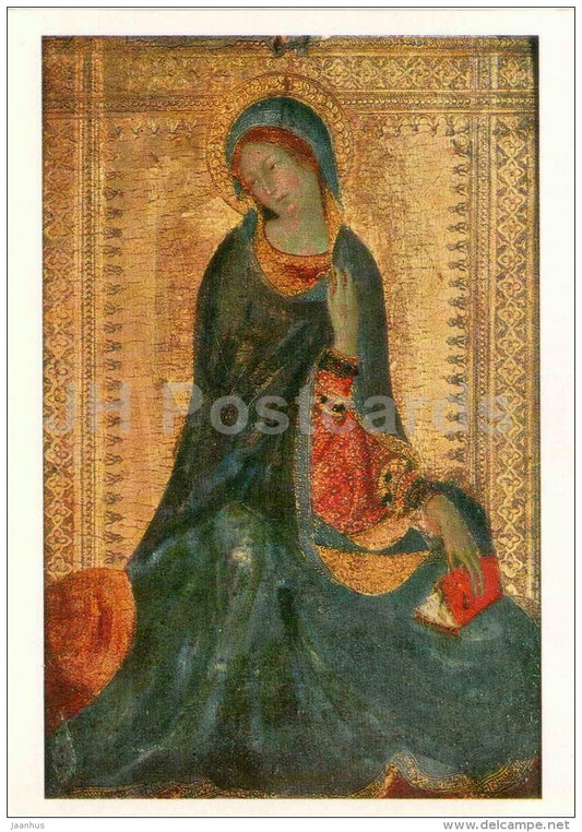 painting by Simone Martini - Madonna of the Annunciation - italian art - Russia USSR - unused - JH Postcards
