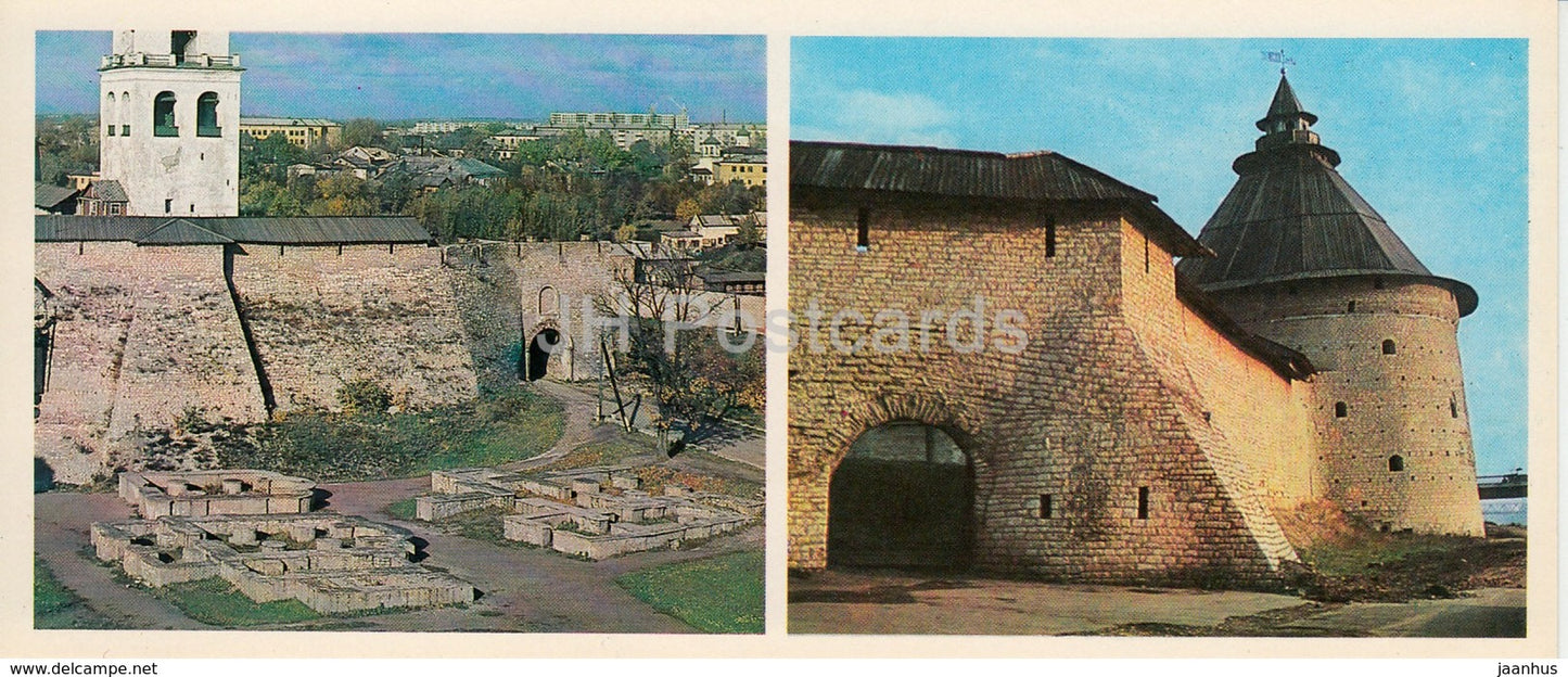 Pskov - Dovmontov Gorod - citadel - Pokrovskaya Tower - 1980 - Russia USSR - unused - JH Postcards