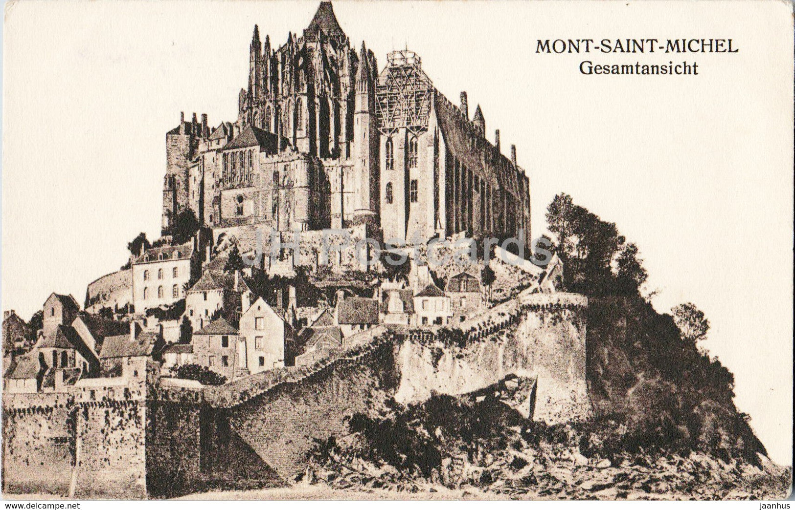 Mont Saint Michel - Gesamtansicht - Kriegsjahr 1914/15 - old postcard - France - used - JH Postcards