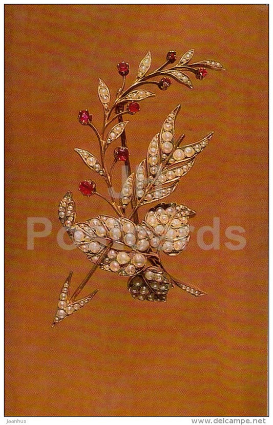 Brooch - gold - Russian and Soviet Jewellery - 1984 - Russia USSR - unused - JH Postcards