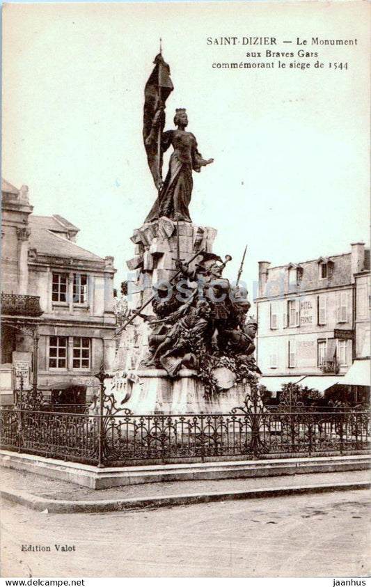 Saint Dizier - Le Monument aux Braves Gars commemorant le siege de 1544 - old postcard - 1931 - France - used - JH Postcards