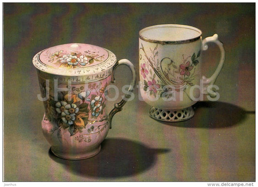 Cups - Kuznetsov´s & Co. - Russian porcelain of 18.-19. century - 1984 - Russia USSR - unused - JH Postcards