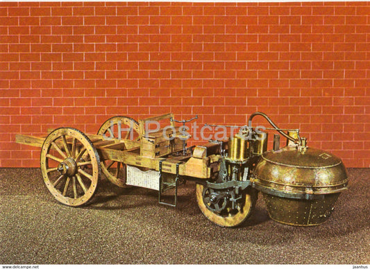 Steam powered vehicle by Cugnot - Verkehrsmuseum Dresden - DDR Germany - unused - JH Postcards