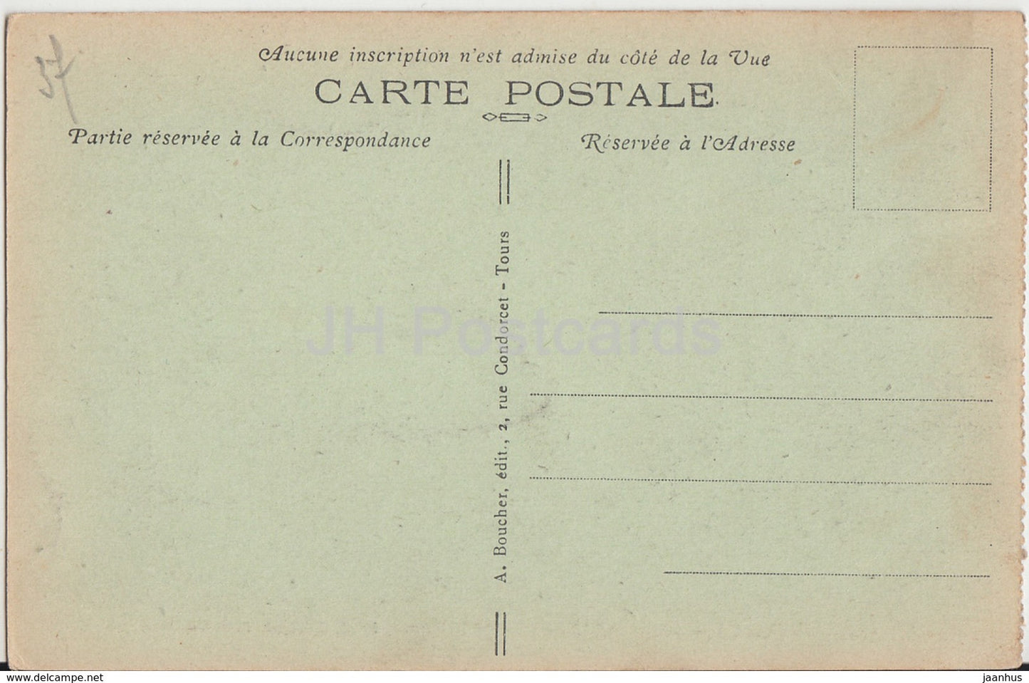 Chinon - Ruines du Chateau bati par Thibault le Vieil - Comte de Blois vers 914 - 5855 - old postcard - France - unused