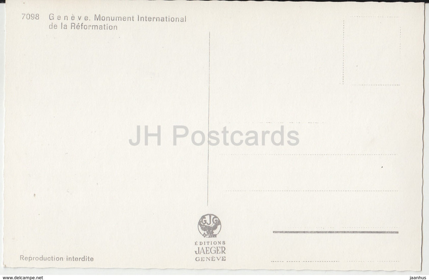 Genf - Genf - Monument International de la Reformation - 7098 - Schweiz - alte Postkarte - unbenutzt