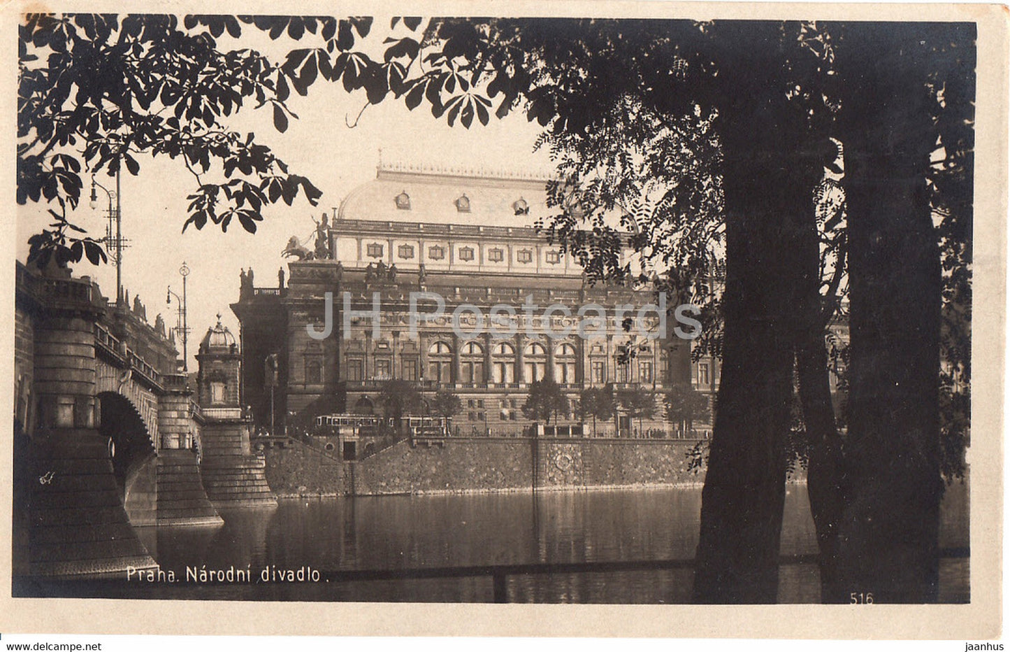 Praha - Prague - Narodni Divadlo - National Theatre - 516 - old postcard - Czech Republic - unused - JH Postcards
