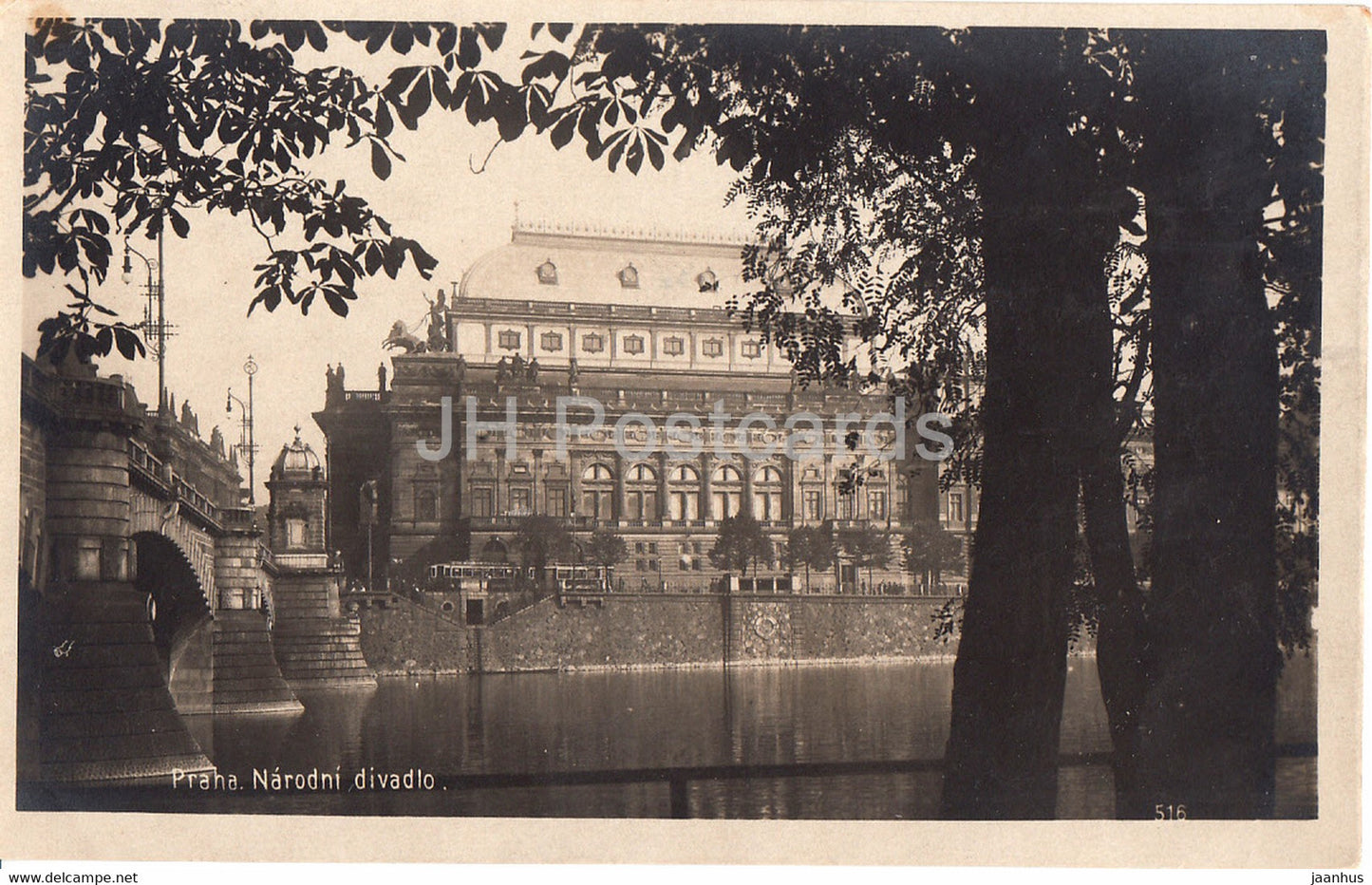 Praha - Prague - Narodni Divadlo - National Theatre - 516 - old postcard - Czech Republic - unused - JH Postcards