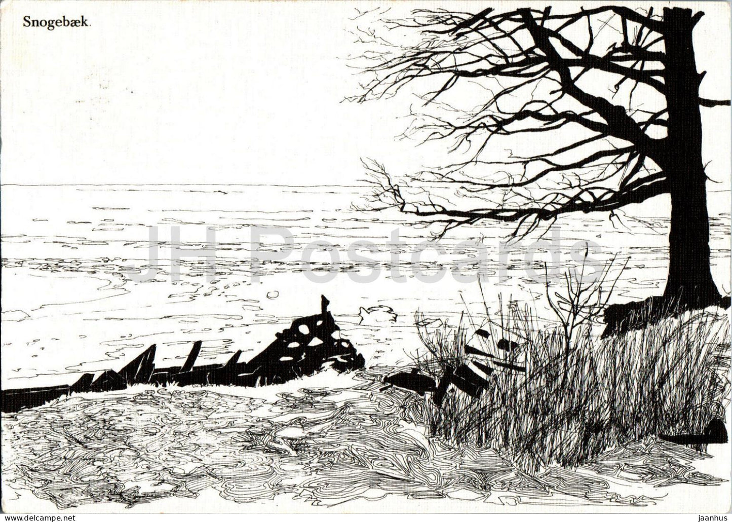 Snogebaek - illustration - 1976 - Denmark - used - JH Postcards
