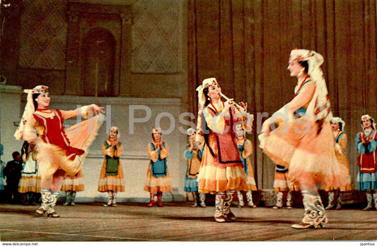 Tatarstan - State Song and Dance Ensemble of the Tatar ASSR - folk costumes - folk dance - 1973 - Russia USSR - unused - JH Postcards