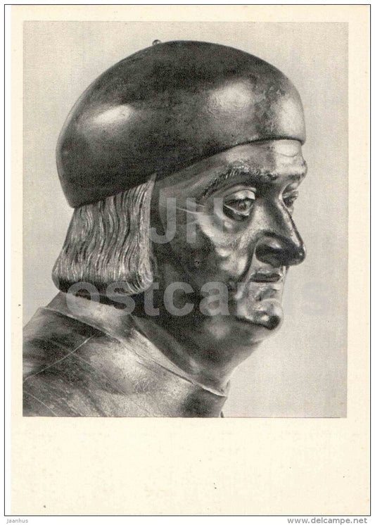 sculpture by Bartolommeo Savelli Sperandio - Portrait of a Man - italian art - unused - JH Postcards