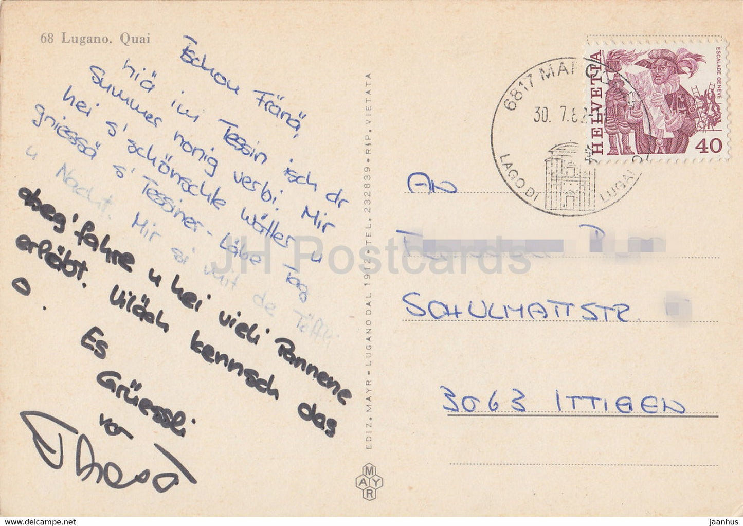 Lugano Quai - 68 - 1982 - Switzerland - used