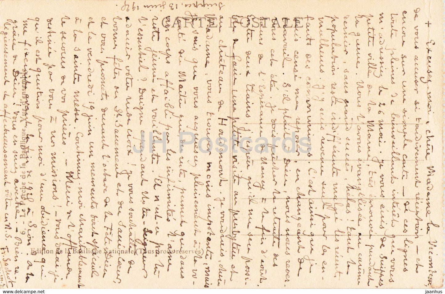 Domremy la Pucelle - Le Porche de la Basilique - Vue d'ensemble - 6 - old postcard - 1929 - France - used