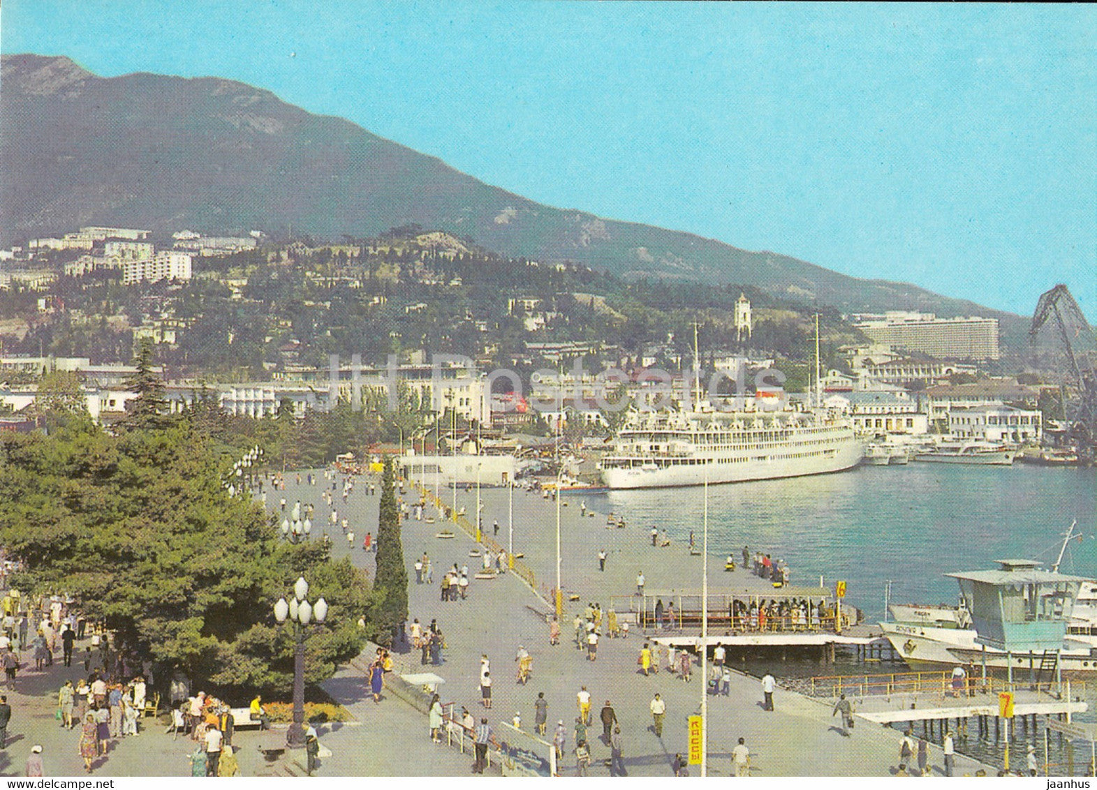 Crimea - Yalta - Lenin embankment - ship - postal stationery - 1981 - Ukraine USSR - unused - JH Postcards