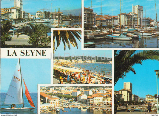 La Seyne sur Mer - Côte d'Azur - French Riviera - sailing boat - C 319 - multiview - France - used - JH Postcards