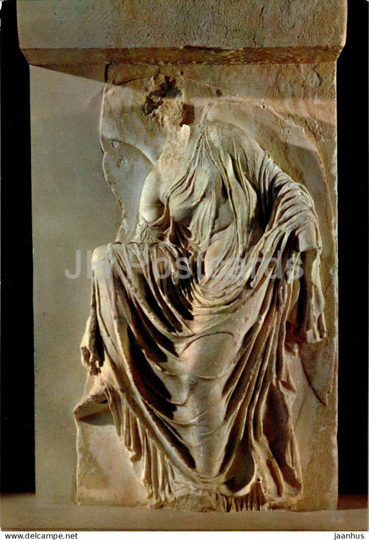 Athens - Nike unloosing her sandal - Acropolis Museum - ancient world - Ancient Greece - art - 59 - Greece - unused - JH Postcards
