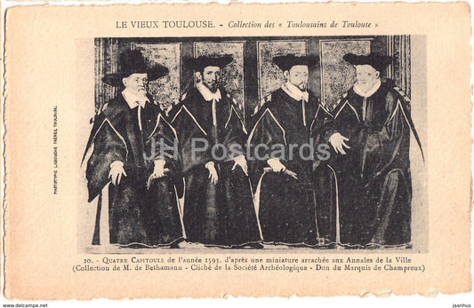 Le Vieux Toulouse - Quatre Capitouls - 20 - old postcard - France - unused - JH Postcards