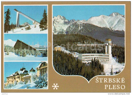 Ski jumping hill - hotel Patria - Strbske Pleso - Vysoke Tatry - High Tatras - Czechoslovakia - Slovakia - unused - JH Postcards