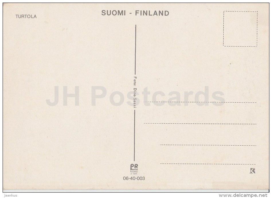 Turtola - shop - church - Finland - unused - JH Postcards