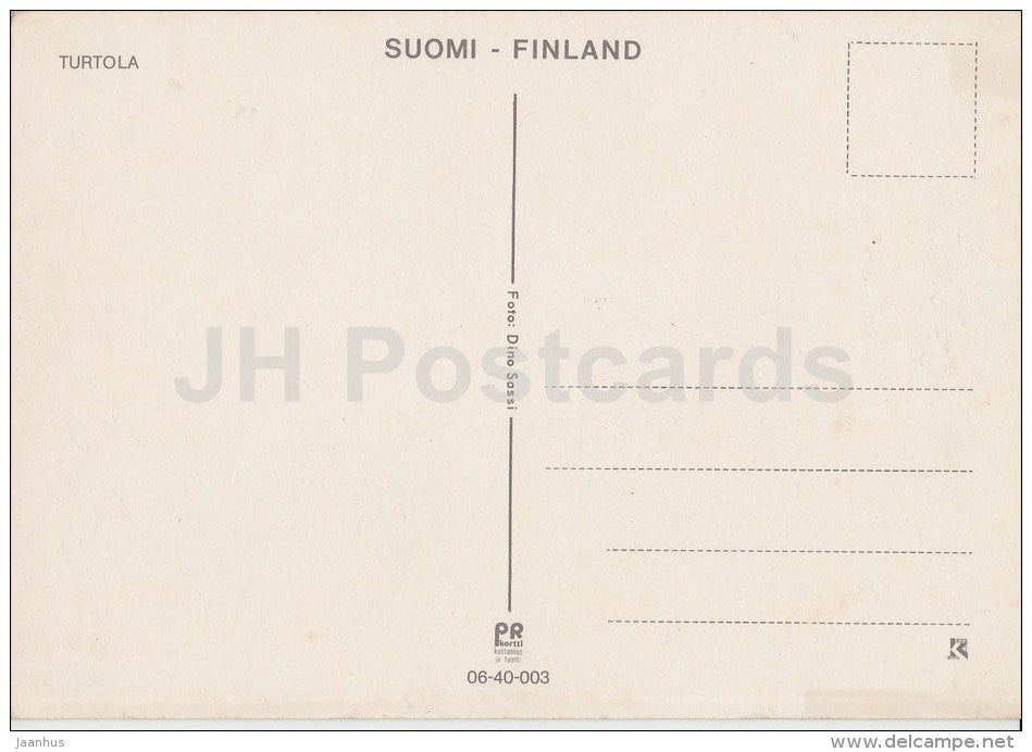 Turtola - shop - church - Finland - unused - JH Postcards