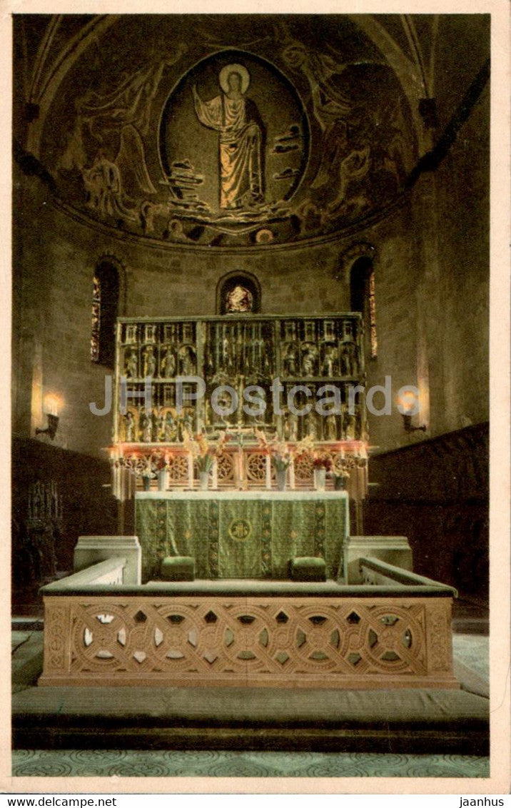 Lund - Altaret i Lunds Domkyrka - altar - cathedral - old postcard - 1957 - Sweden - used - JH Postcards