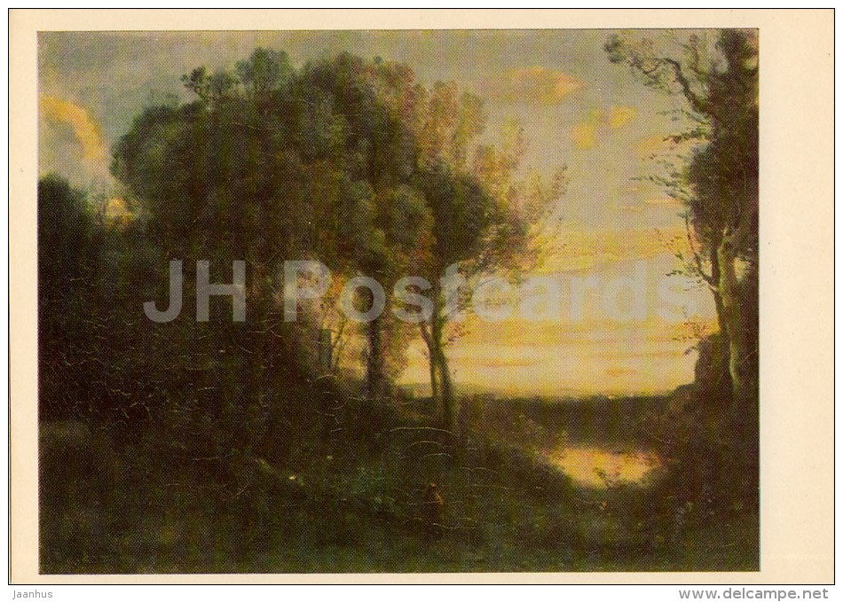 painting by Camille Corot - Soir , 1850 - French art - 1975 - Russia USSR - unused - JH Postcards