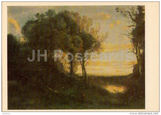 painting by Camille Corot - Soir , 1850 - French art - 1975 - Russia USSR - unused - JH Postcards