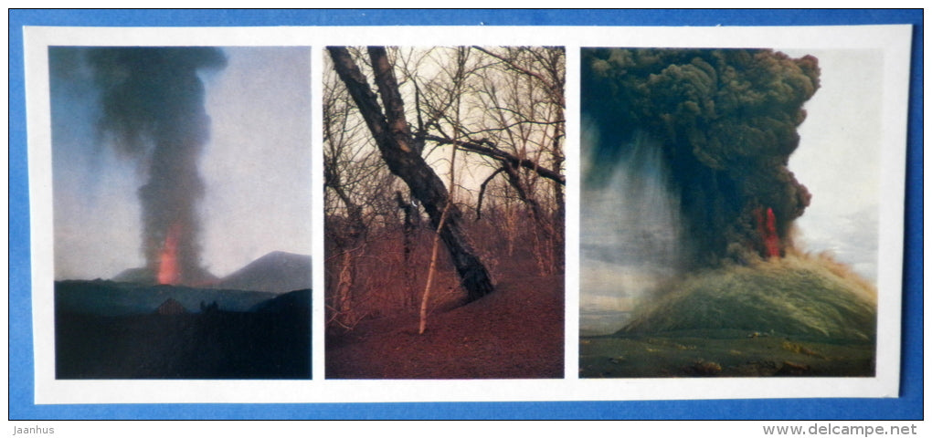 the ash desert around the volcano - volcano - Tolbachik is a volcanic complex - Kamchatka - 1978 - Russia USSR - unused - JH Postcards