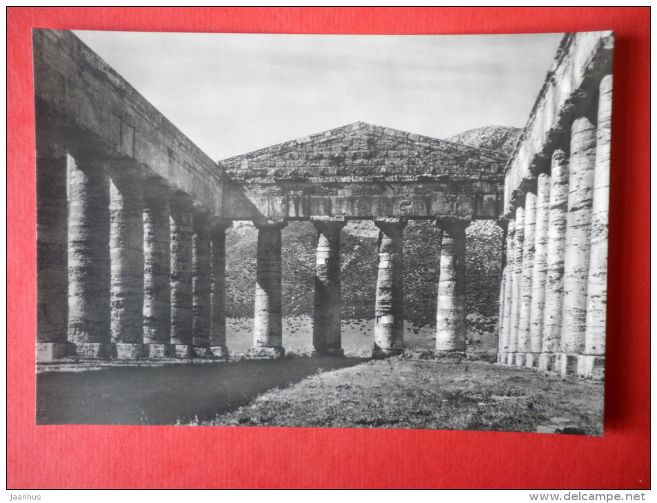 Segesta , Sicily - Doric temple , view , V century BC - architecture - Ancient Greek Temple - DDR Germany - unused - JH Postcards