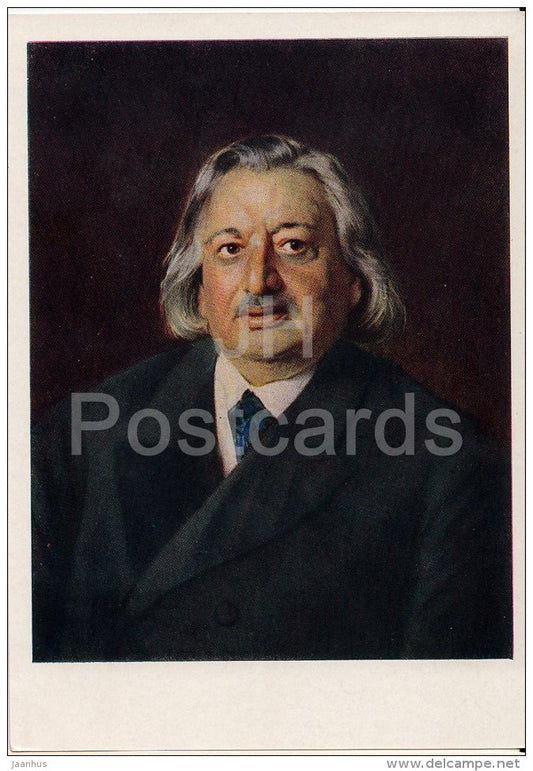 painting by K. Makovsky - Portrait of Russian Singer O. Petrov , 1870 - Russian art - 1963 - Russia USSR - unused - JH Postcards