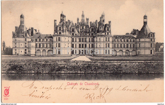 Chateau de Chambord - castle - 1903 - old postcard - France - used - JH Postcards