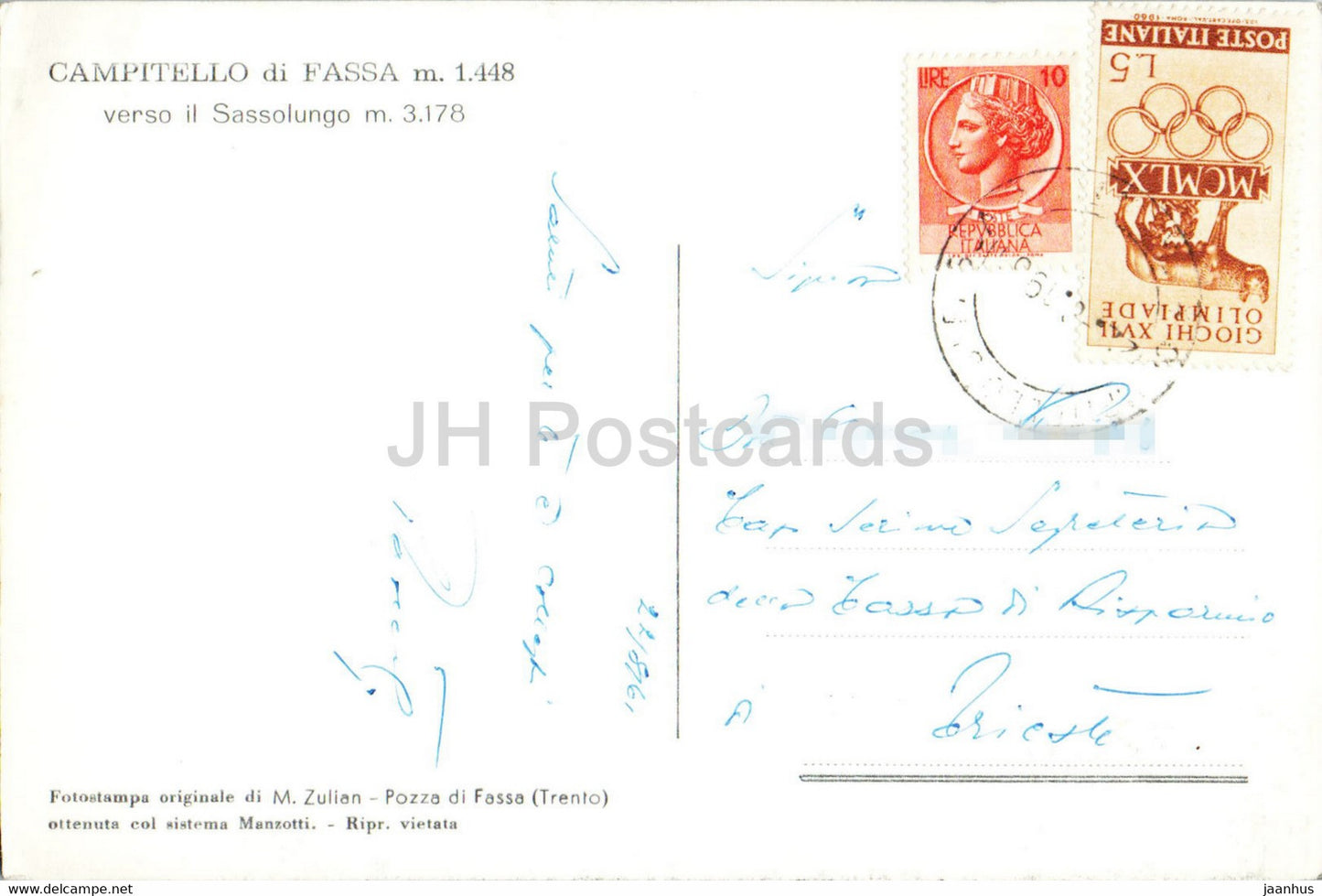 Campitello di Fassa verso il Sassolungo - 1961 - Italy - used