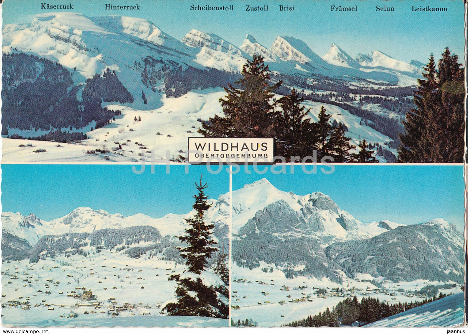 Wildhaus Obertoggenburg - Lisighaus 1100 m - Churfirsten - multiview - 1968 - Switzerland - used - JH Postcards