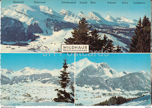 Wildhaus Obertoggenburg - Lisighaus 1100 m - Churfirsten - multiview - 1968 - Switzerland - used - JH Postcards