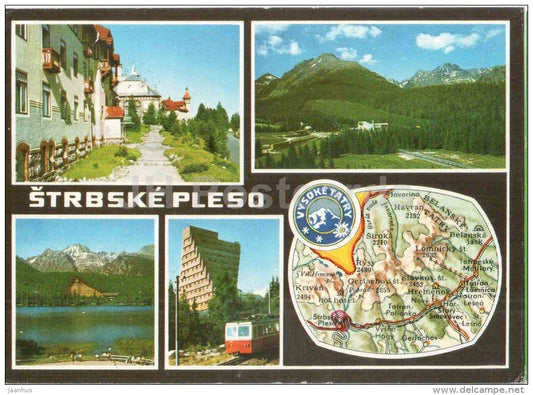 Strbske Pleso - hotel Patria - map - Vysoke Tatry - High Tatras - Czechoslovakia - Slovakia - used 1978 - JH Postcards