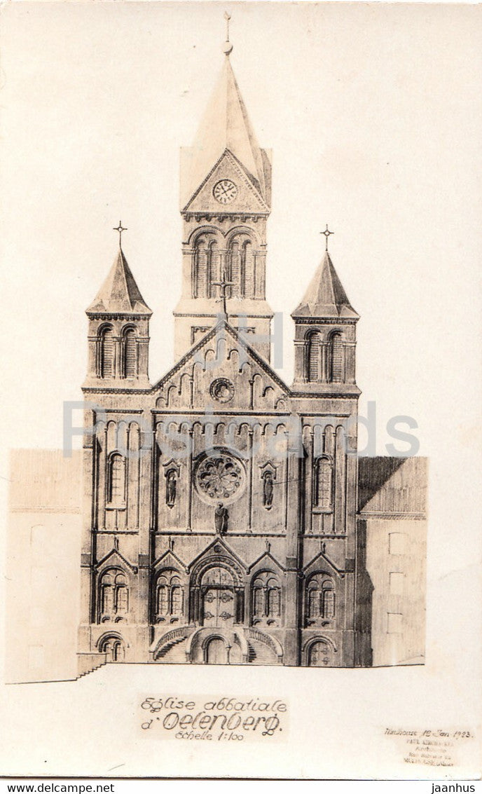 Eglise Abbatiale d'Oelenberg - church - old postcard - France - unused - JH Postcards