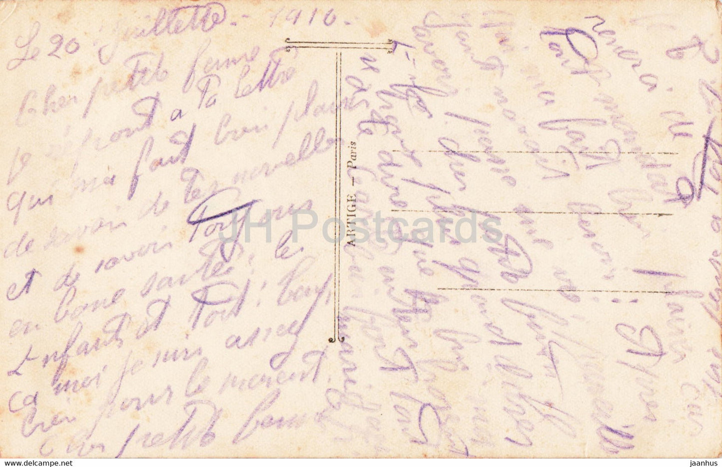 les fleurs d'amour - La Pensee - flowers - LA Favorite 1237 - old postcard - France - unused