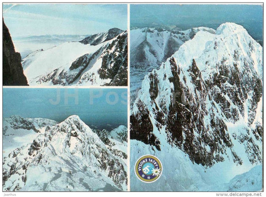 Lomnicky hreben - Slavkovsky stit - Kezmarsky stit - Vysoke tatry - High Tatras - Czechoslovakia - Slovakia - used 1982 - JH Postcards