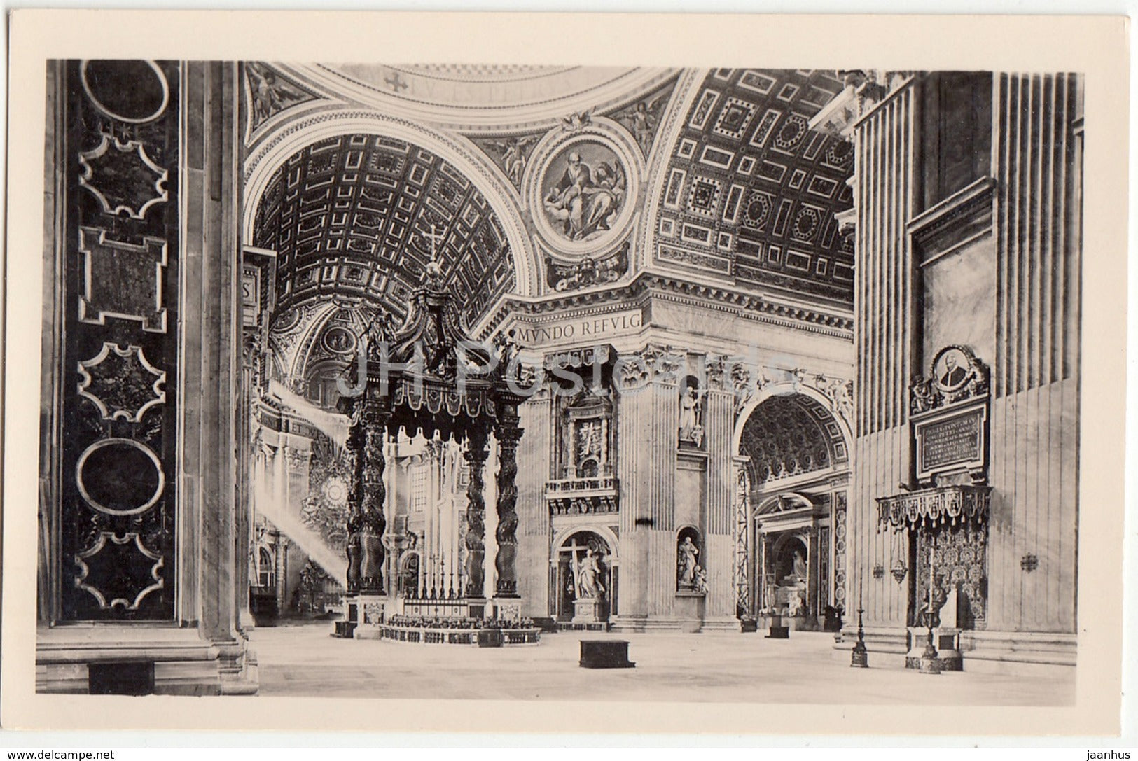 Roma - Rome - Basilica di S Pietro - Interno - cathedral - 4514-2 - old postcard - Italy - unused - JH Postcards