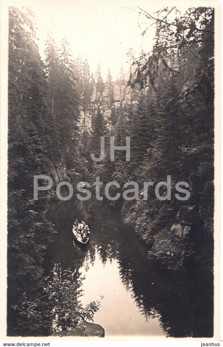 Bootsstation Obere Schleusse - Hinterhermsdorf i S - old postcard - Germany - unused - JH Postcards