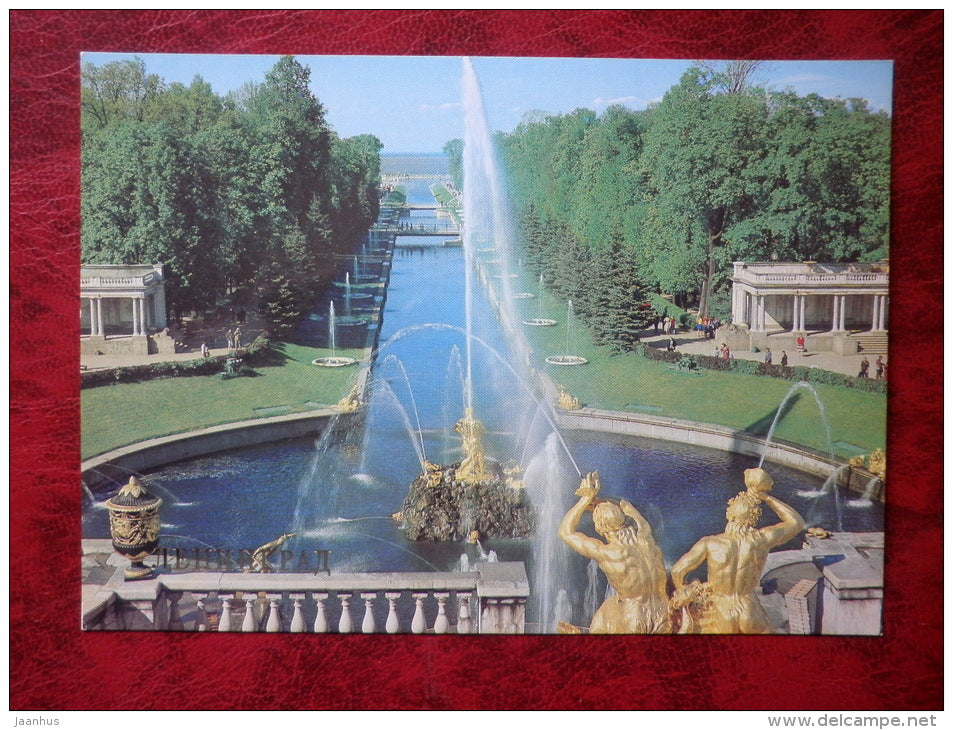 Petrodvorets - Grand cascade - fountains - 1983 - Russia - USSR - unused - JH Postcards