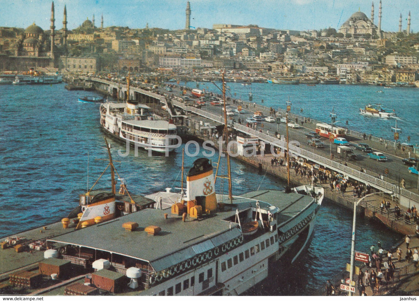Istanbul - Galata Bridge - Yeni Mosque - Suleymaniye - ship - Turkey - unused - JH Postcards