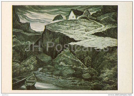 illustration by V. Ptashinsky - Taman - Lermontov - Literary places in Russia - Russia USSR - 1982 - unused - JH Postcards