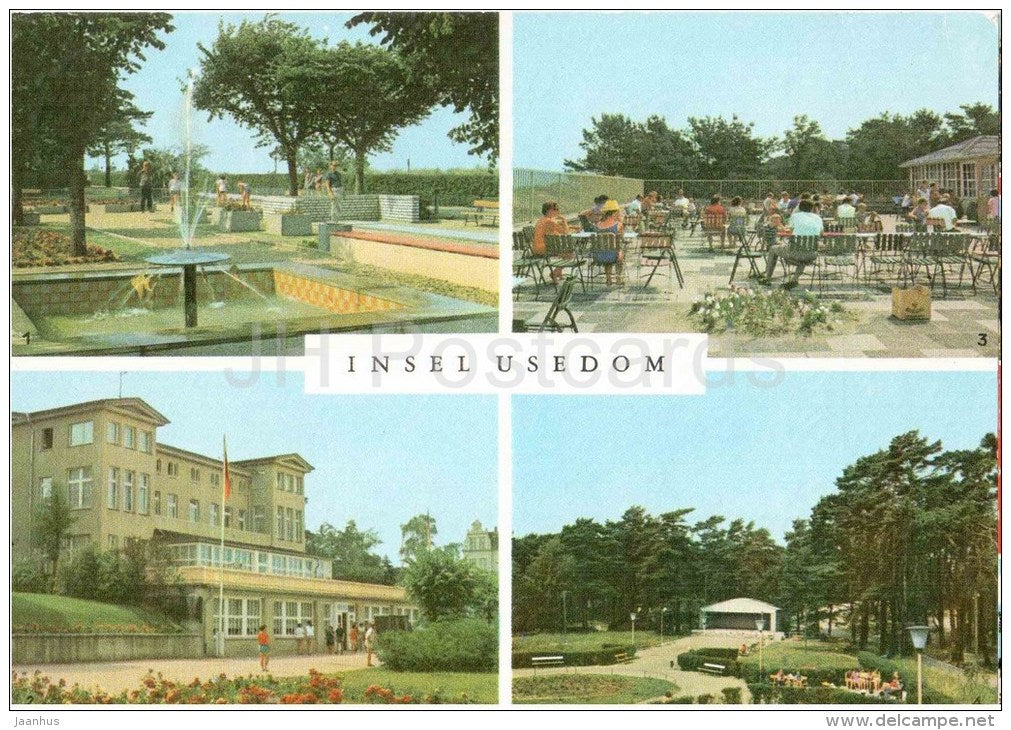 Insel Usedom - Zinnowitz Sportanlage Haus Schmirgal -Trassenheide Konsum Strandhalle Kurpark - Germany - 1974 gelaufen - JH Postcards