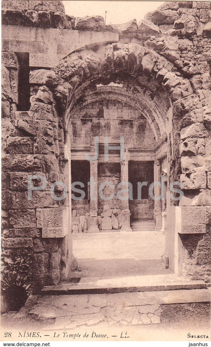 Nimes - Le Temple de Diane - 28 - old postcard - France - unused - JH Postcards