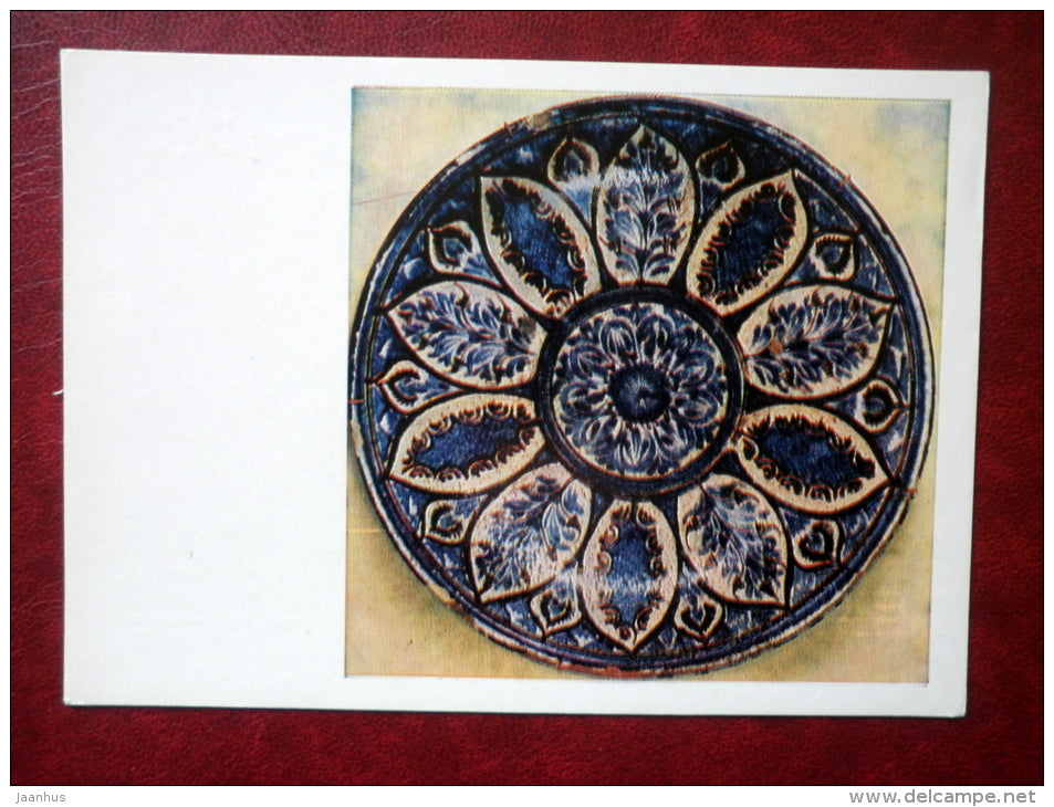 Dish . Tajikistan , XIX c - the art of Asia - State Museum of Oriental Art - 1978 - Russia USSR - unused - JH Postcards